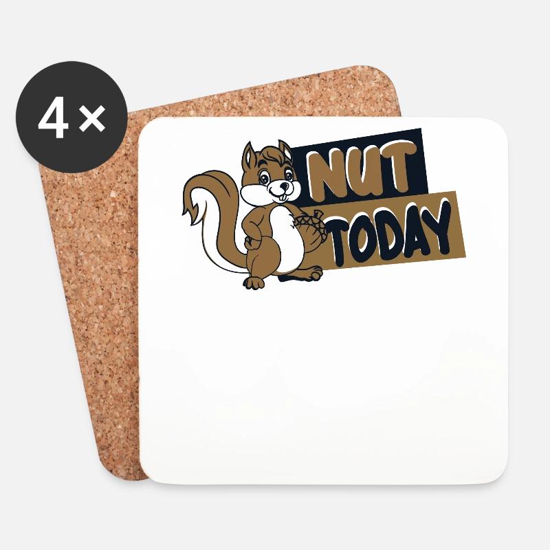 Nut Today Fuchshörnchen Grauhörnchen Squirrel - Untersetzer (4er-Set) - Weiß