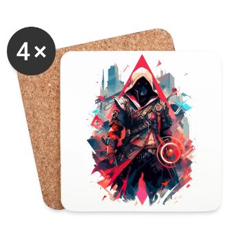 Epic Gamer Cyber Assassin Robot Pirate - Coasters (set of 4) - white - Front