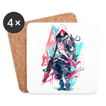 Epic Gamer Cyber Assassin Punk Street Style - Coasters (set of 4) - white - Front