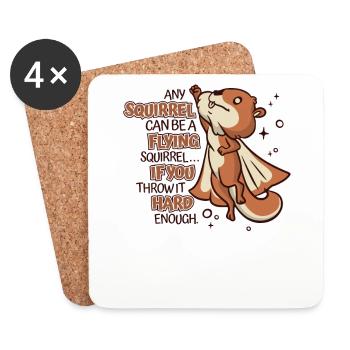 Any Squirrel Can Be A Flying Squirrel Squirrel - Untersetzer (4er-Set) - Weiß - Vorne
