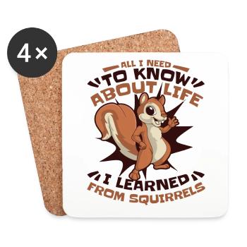 I Learned From Squirrels Squirrel Fuchshörnchen - Untersetzer (4er-Set) - Weiß - Vorne