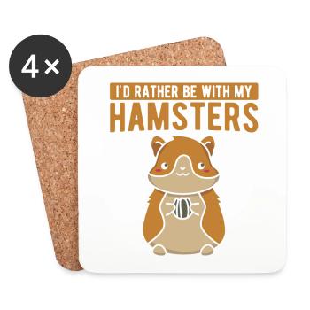 Nagetier Hamster - Untersetzer (4er-Set) - Weiß - Vorne
