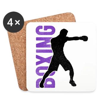 Boxsport Boxing - Untersetzer (4er-Set) - Weiß - Vorne