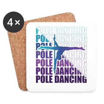 Pole Dance Dancer, Pole Dance, Pole Dancing - Dessous de verre (lot de 4) - blanc - Devant