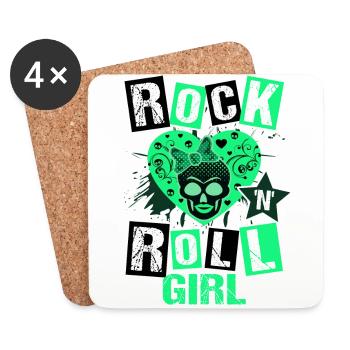 Rock 'n' Roll Girl Music, Danse, Concert, - Dessous de verre (lot de 4) - blanc - Devant