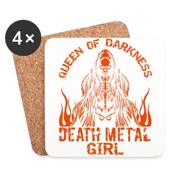 Goth Rock Satan Girl Woman Festivals Death Metal - Coasters (set of 4) - white - Front
