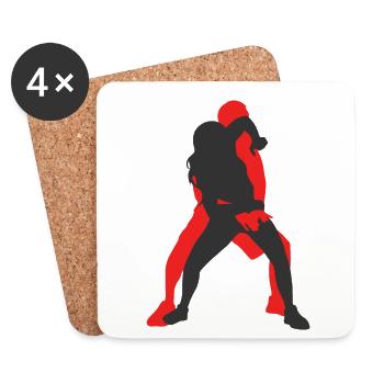 Israelischer Kampfsport Krav Maga - Untersetzer (4er-Set) - Weiß - Vorne