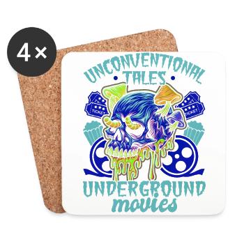 Underground Film, Independent Cinema, Horror - Coasters (set of 4) - white - Front