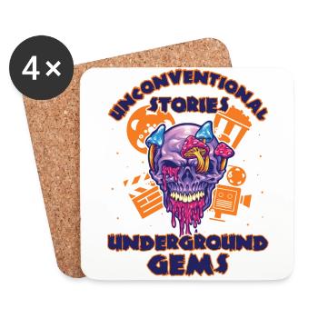 Underground Film, Independent Cinema, Horror - Untersetzer (4er-Set) - Weiß - Vorne