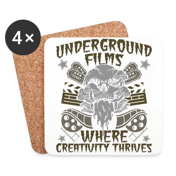 Underground Film, Independent Cinema, Horror - Coasters (set of 4) - white - Front