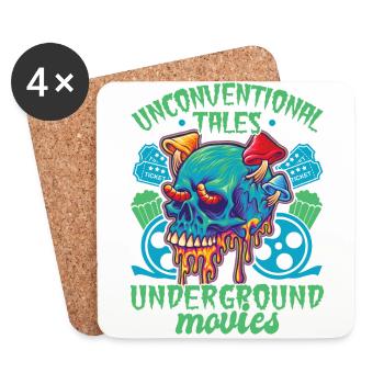 Underground Film, Independent Cinema, Horror - Coasters (set of 4) - white - Front