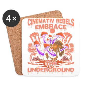 Underground Film, Independent Cinema, Horror - Untersetzer (4er-Set) - Weiß - Vorne