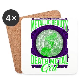 Goth Rock Satan Girl Woman Festivals Death Metal - Dessous de verre (lot de 4) - blanc - Devant