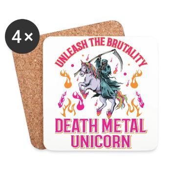Goth Rock Satan Girl Woman Festivals Death Metal - Coasters (set of 4) - white - Front