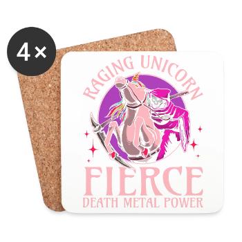 Goth Rock Satan Unicorn Festivals Death Metal - Coasters (set of 4) - white - Front
