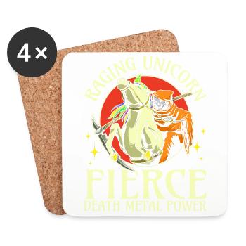 Goth Rock Satan Unicorn Festivals Death Metal - Coasters (set of 4) - white - Front