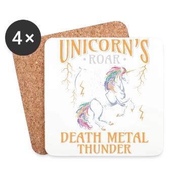 Goth Rock Satan Unicorn Festivals Death Metal - Coasters (set of 4) - white - Front