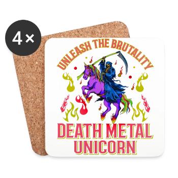 Goth Rock Satan Unicorn Festivals Death Metal - Coasters (set of 4) - white - Front