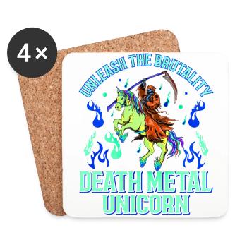 Goth Rock Satan Unicorn Festivals Death Metal - Coasters (set of 4) - white - Front