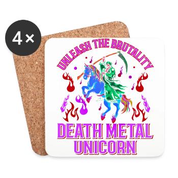 Goth Rock Satan Unicorn Festivals Death Metal - Coasters (set of 4) - white - Front