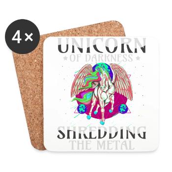 Goth Rock Satan Unicorn Festivals Death Metal - Coasters (set of 4) - white - Front