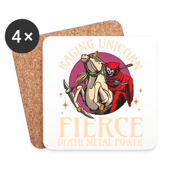 Goth Rock Satan Unicorn Festivals Death Metal - Coasters (set of 4) - white - Front