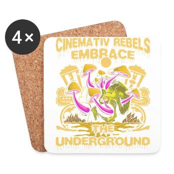 Underground Film, Independent Cinema, Horror - Untersetzer (4er-Set) - Weiß - Vorne