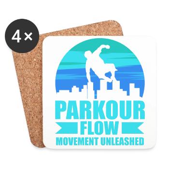 Parkour, Freerunning, Street Workout, Acrobatique - Dessous de verre (lot de 4) - blanc - Devant
