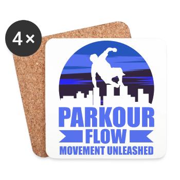 Parkour, Freerunning, Street Workout, Acrobatique - Dessous de verre (lot de 4) - blanc - Devant