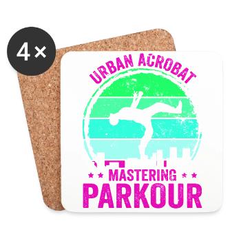 Parkour, Freerunning, Street Workout, Acrobatique - Dessous de verre (lot de 4) - blanc - Devant