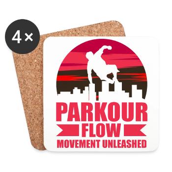 Parkour, Freerunning, Street Workout, Acrobatique - Dessous de verre (lot de 4) - blanc - Devant