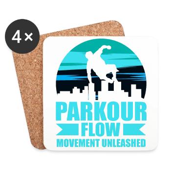 Parkour, Freerunning, Street Workout, Acrobatique - Dessous de verre (lot de 4) - blanc - Devant