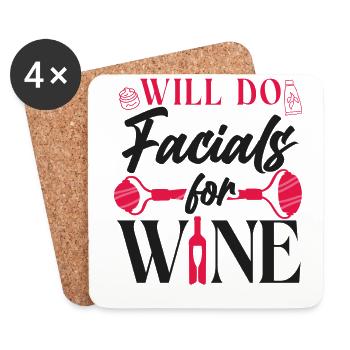 Cute Esthetician Skincare - Coasters (set of 4) - white - Front