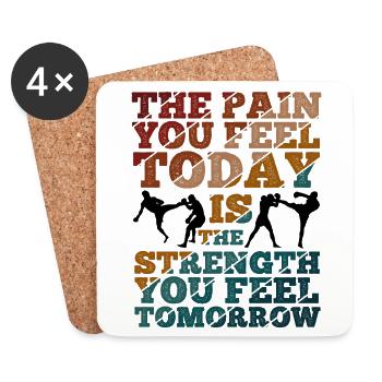Kickboxing - Untersetzer (4er-Set) - Weiß - Vorne