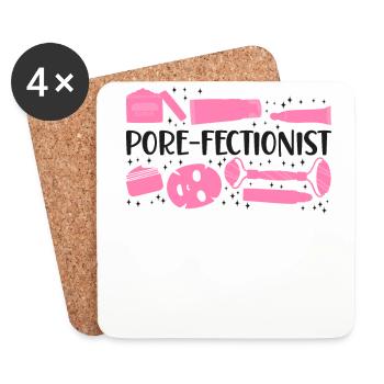 Soins de la peau esthéticienne mignonne - Dessous de verre (lot de 4) - blanc - Devant