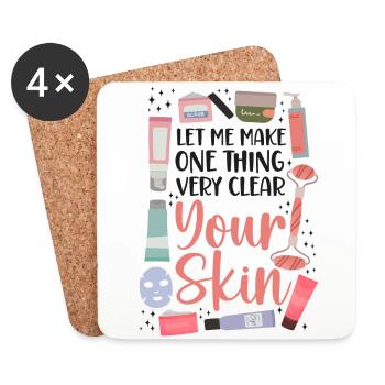 Cute Licensed Esthetician Skincare - Coasters (set of 4) - white - Front