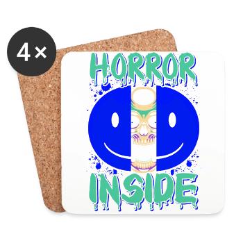 Zombie Horror Horror Film Festival + Halloween - Coasters (set of 4) - white - Front