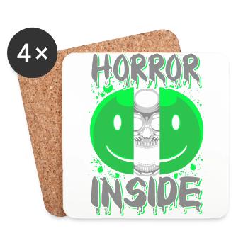 Festival du film d’horreur zombie + Halloween - Dessous de verre (lot de 4) - blanc - Devant