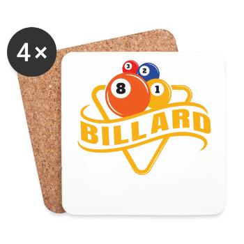 Billiards, Pool Billiards, Snooker Club, Club Billiards - Coasters (set of 4) - white - Front