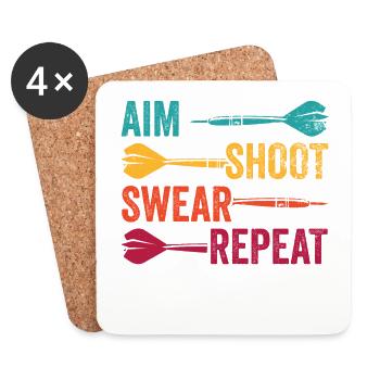 Club de sport de fléchettes, jeu de fléchettes, fléchettes de sport Pfeil - Dessous de verre (lot de 4) - blanc - Devant