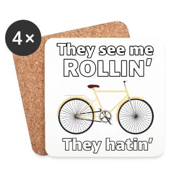 Retro Rider Vintage Vibes auf zwei Rädern Fahrradliebhaber - Untersetzer (4er-Set) - Weiß - Vorne