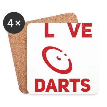 Club de sport de fléchettes, jeu de fléchettes, fléchettes de sport Pfeil - Dessous de verre (lot de 4) - blanc - Devant