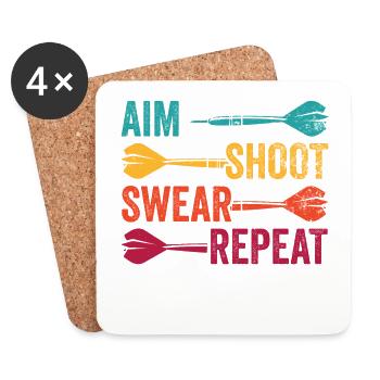 Club de sport de fléchettes, jeu de fléchettes, fléchettes de sport Pfeil - Dessous de verre (lot de 4) - blanc - Devant