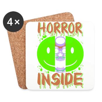 Festival du film d’horreur zombie + Halloween - Dessous de verre (lot de 4) - blanc - Devant