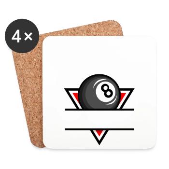 Billiards, Pool Billiards, Snooker Club, Club Billiards - Coasters (set of 4) - white - Front