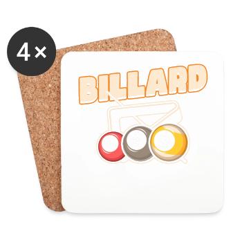 Billiards, Pool Billiards, Snooker Club, Club Billiards - Coasters (set of 4) - white - Front