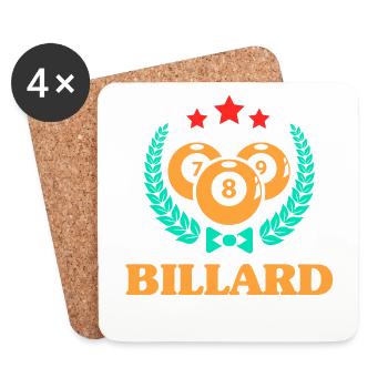 Billiards, Pool Billiards, Snooker Club, Club Billiards - Coasters (set of 4) - white - Front