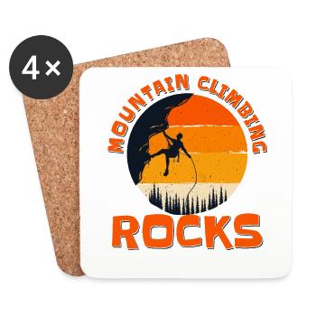 Mountain Climbing Rocks Sport Climbing - Coasters (set of 4) - white - Front