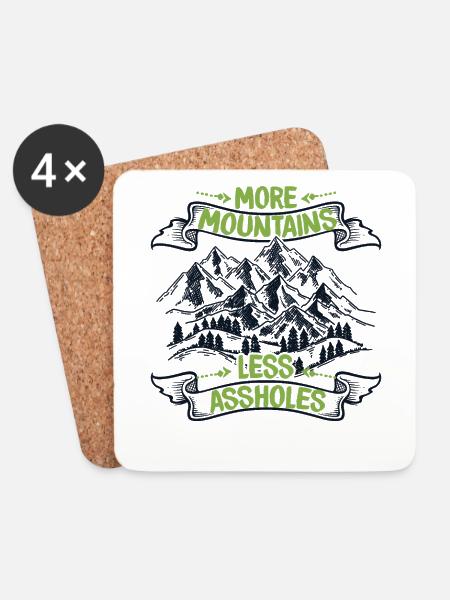 More Mountains Less Assholes Speedklettern - Untersetzer (4er-Set) - Weiß