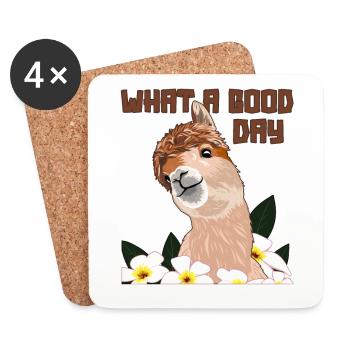 What A Good Day Pako Huacaya Lama Alpaca Breeder - Coasters (set of 4) - white - Front